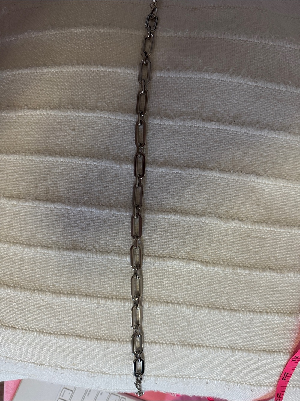 Polished Silver Rectangular Link Necklace - Picture 2 of 3